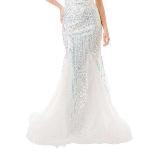 New Mermaid Prom Dress w/ V-neckline & Dazzling Sequins Embroidery TC L2816J - Picture 5 of 8